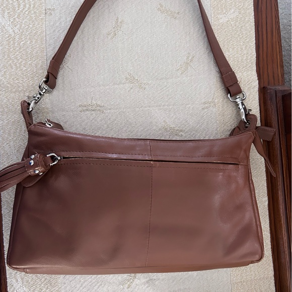 Great American Leather Works Brown Crossbody Purse Zip Pockets - Picture 4 of 12
